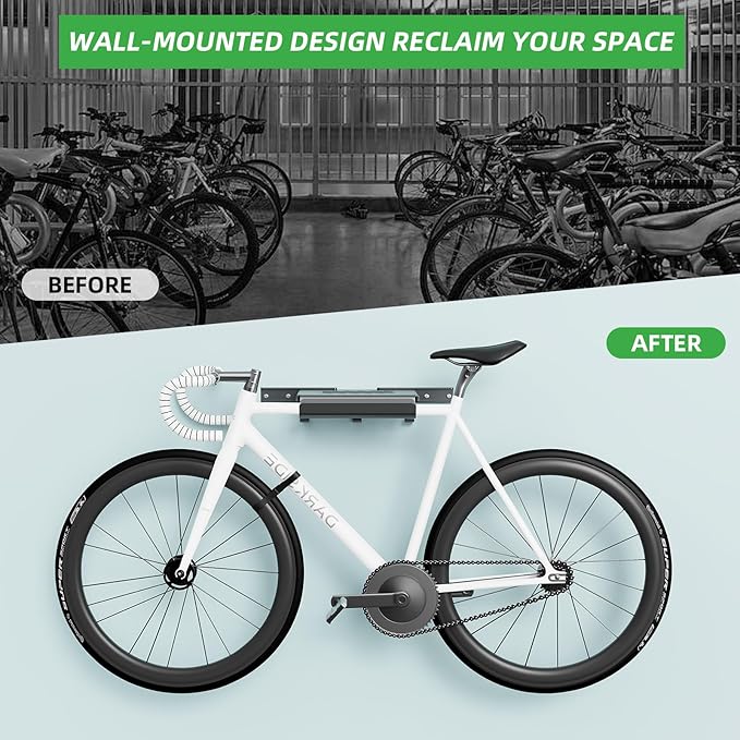 Soporte de pared para bicicleta con estante y ganchos miniatura 8