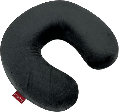 Almohada de viaje en forma de U de espuma viscoelástica Soporte para el cuello Cojín de reposacabezas (negro)