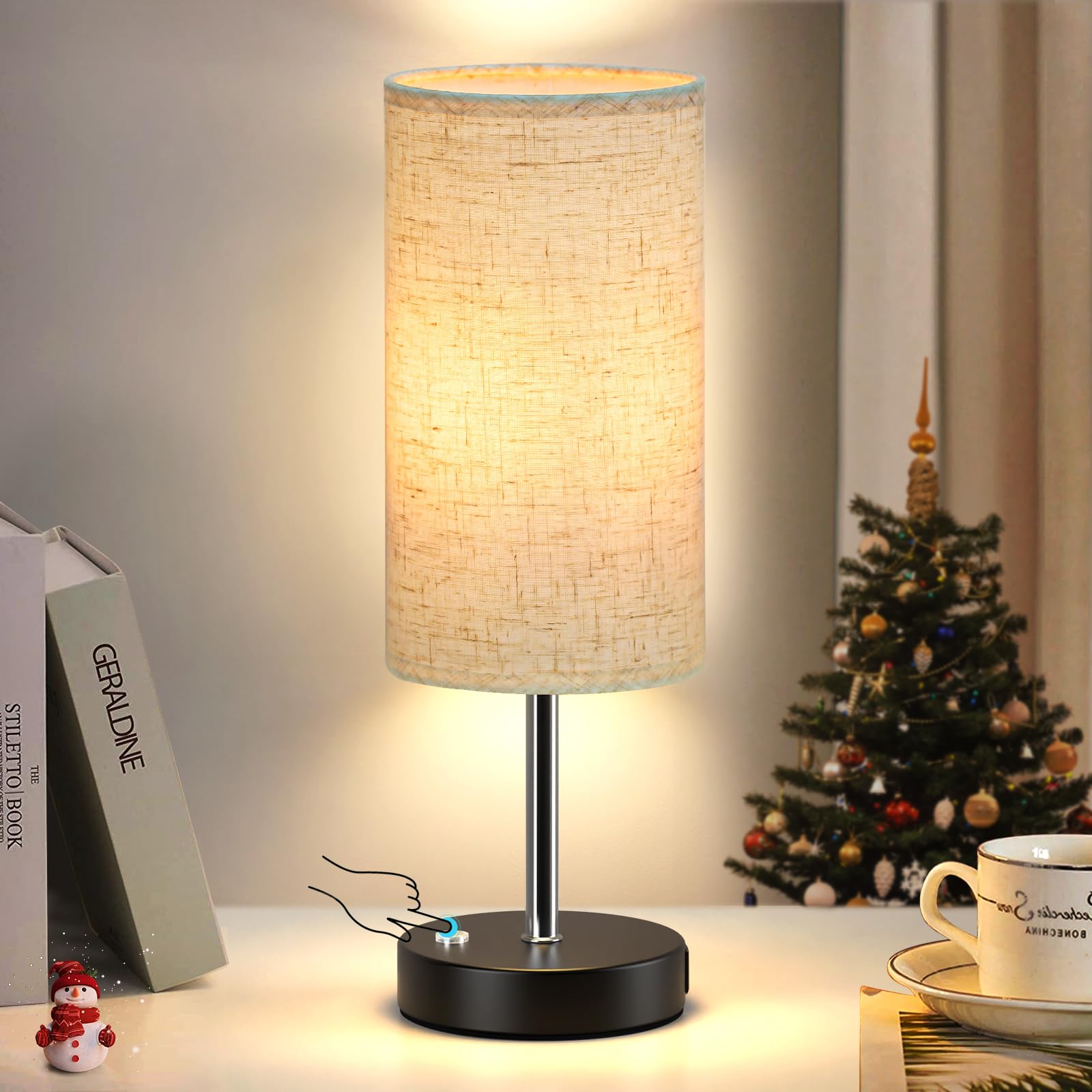 Cordless Lamp Rechargeable 1 Pack, 14.3in Buffet Cordless Table Lamp for Living Room Restaurant, 3 Way Dimmable Touch Control Battery Operated Outdoor Wireless Light for Bedroom Nightstand