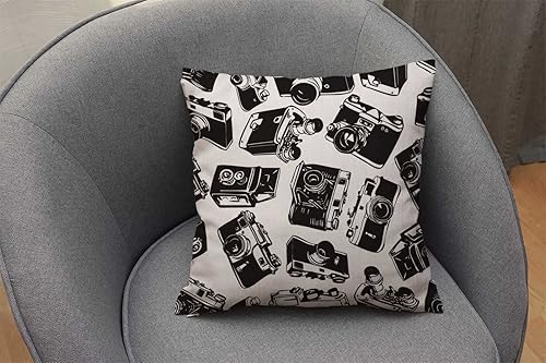 Miniatura 4 de Nphuriy Funda de almohada decorativa para cámara antigua, fundas de almohada de algodón y lino para interiores y exteriores, fundas de cojín Multi