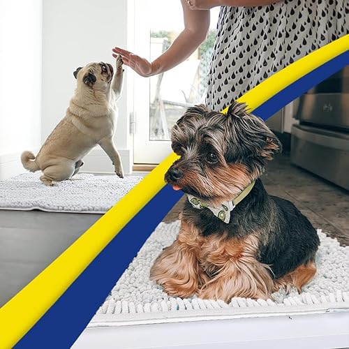 Vista 58 de Muddy Mat® - Tapete de microfibra superabsorbente para mascotas, antideslizante y lavable, de felpilla, secado rápido, para entrada