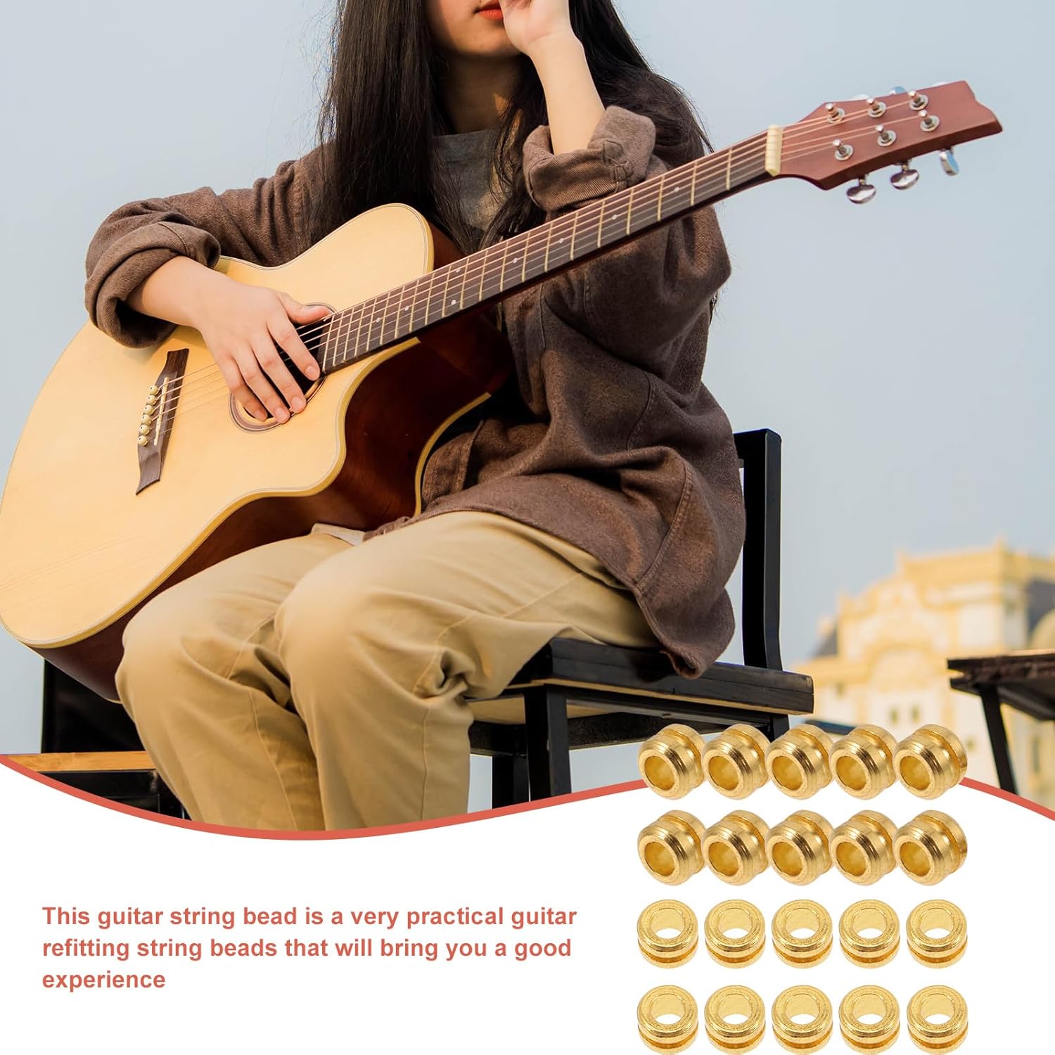 Totority Folk Guitar Replacement String Beads 80Pcs Acoustic Guitar String Ball Ends Durable Refitting Accessories 0.15X0.15X0.47In