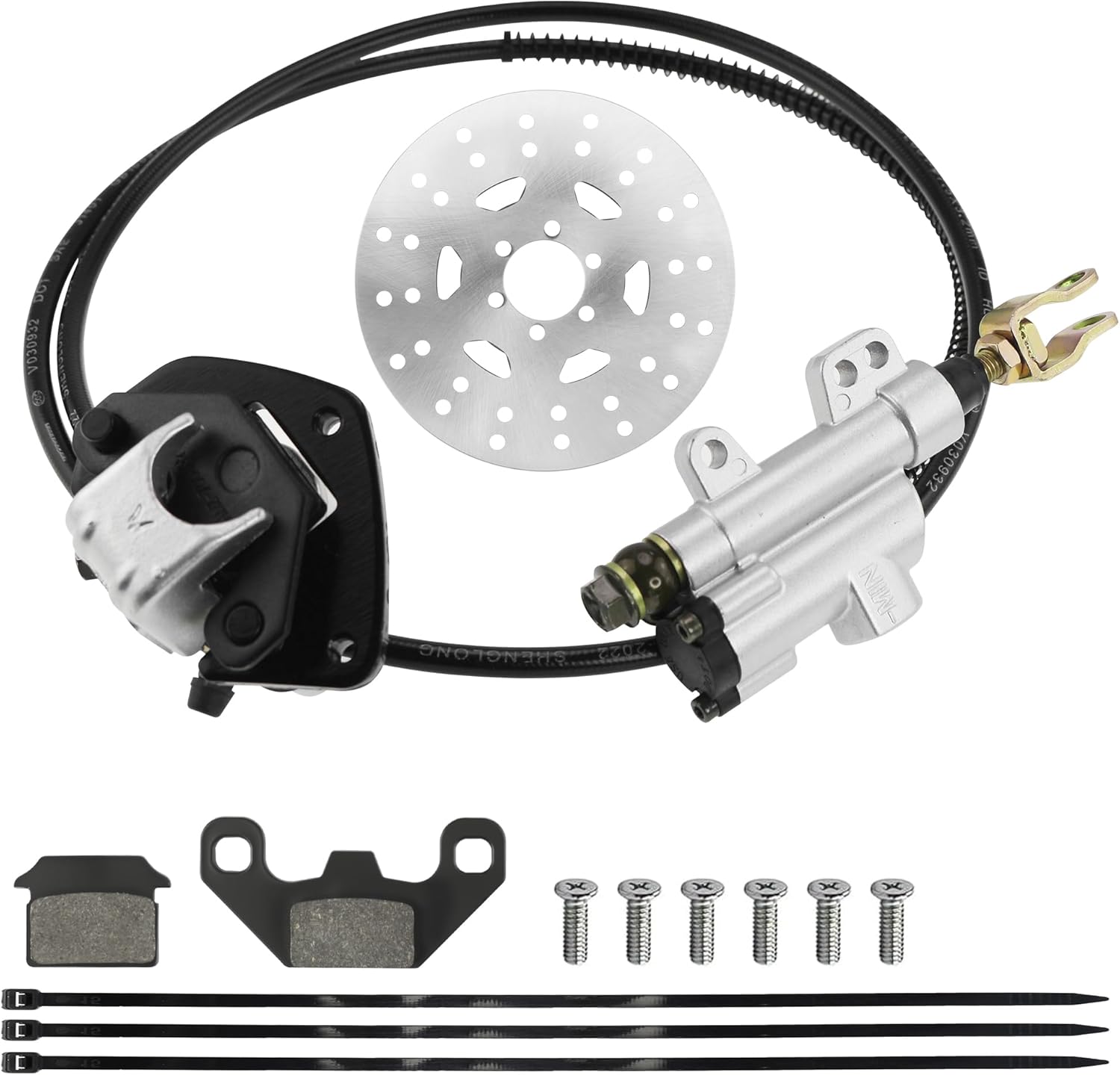 PRO BAT Go kart Rear Hydraulic Brake Caliper Assembly with Brake disc and Pads for 50-125cc Taotao ATV Quad Go Kart