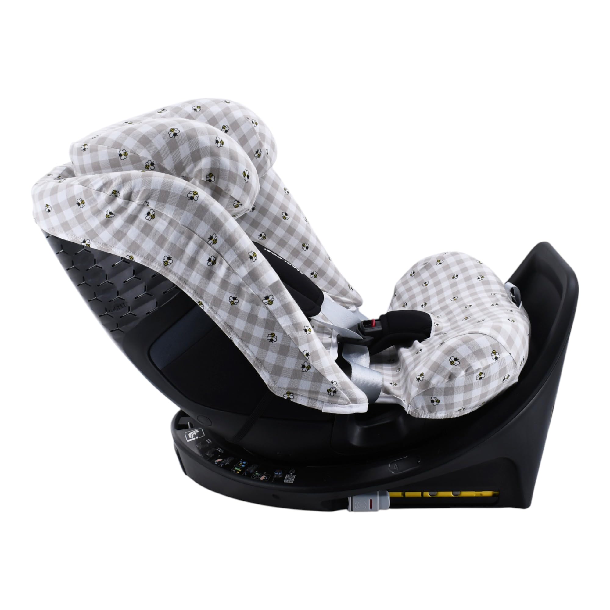 JYOKO Funda Compatible con Maxi-Cosi Emerald 360 S i-Size Hecha con algodón orgánico – Ajuste preciso y Tejido Transpirable para Mayor Confort. Estampado Picnic Vichy.