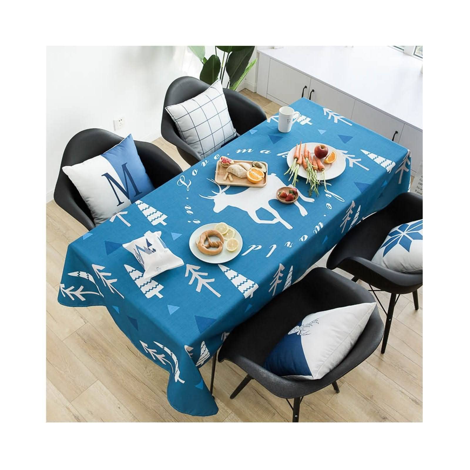 Mantel Mesa Nordico Tela Barato Estampado De Animales Estilo Nórdico Simple para Comedor Manteles Grandes Poliéster Protección Decoración 140X140Cm