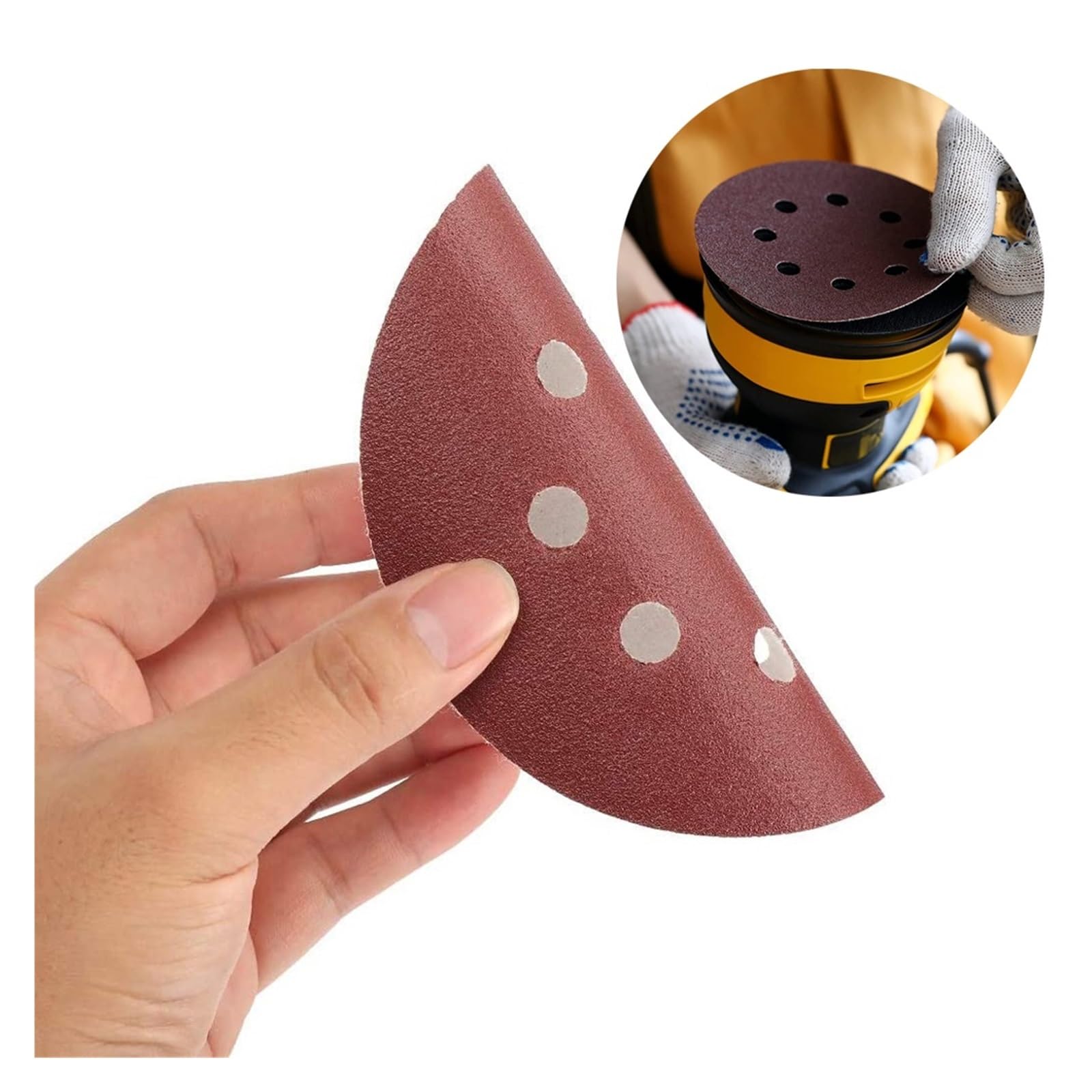 Carta Vetrata 100 pezzi 125 mm 5 pollici carta vetrata rotonda otto fori disco abrasivo set 40-3000 Hook & Loop carta abrasiva uso for lucidatura(600)