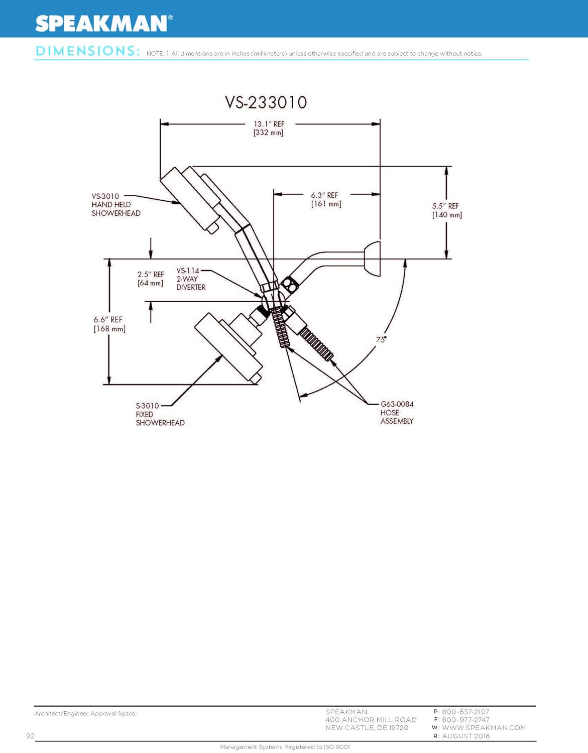 Speakman VS-233010 Neo Combination Multi Function Shower Head and Hand Shower wi, Brushed Nickel