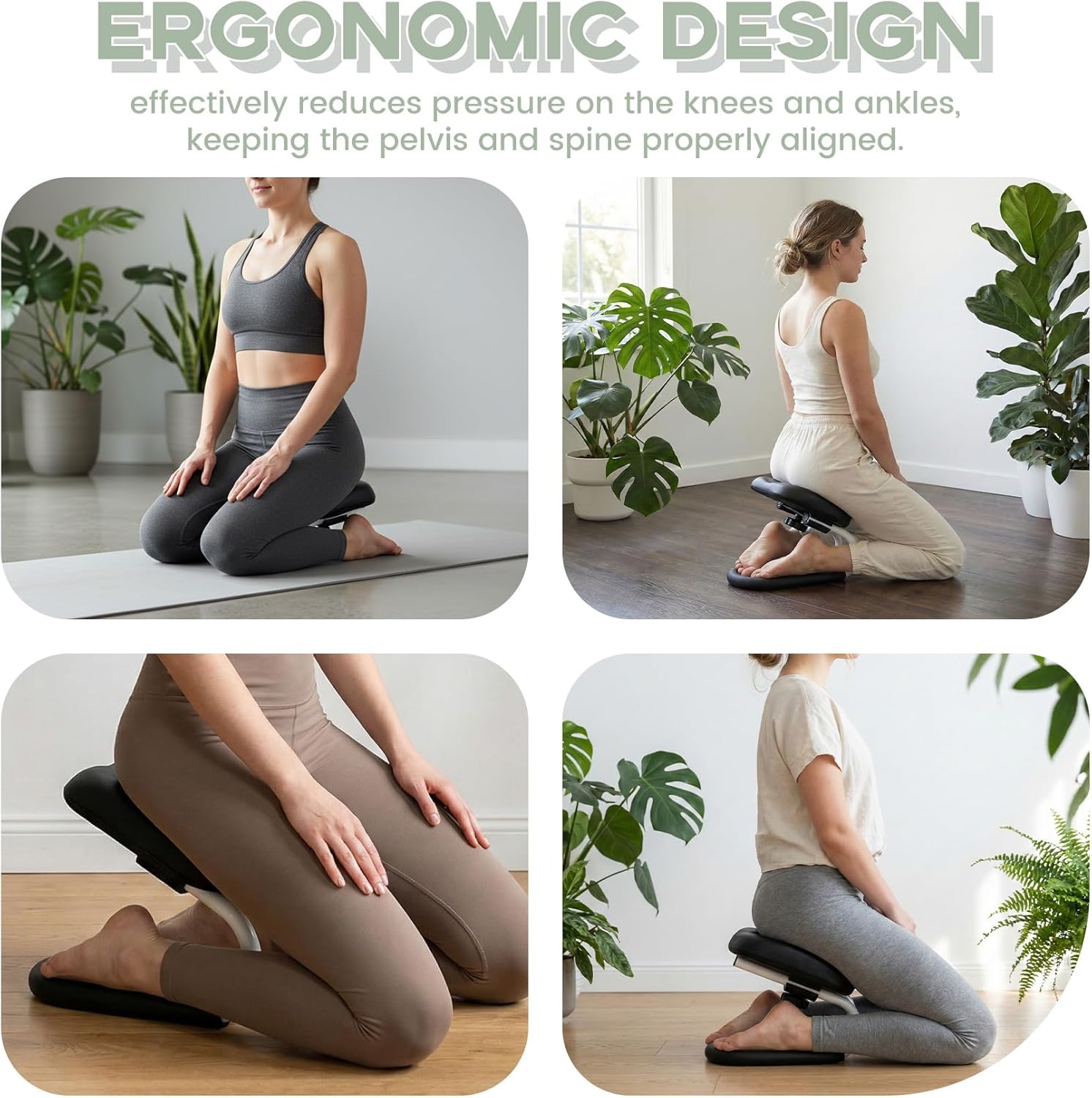 Meditation Bench,Adjustable Kneeling Meditation Stool,Metal Kneeling Stool with Non-Slip Cushion,Ergonomic Meditation Chair,Seiza Chair,Portable Yoga Stool for Meditation Yoga Home Prayer