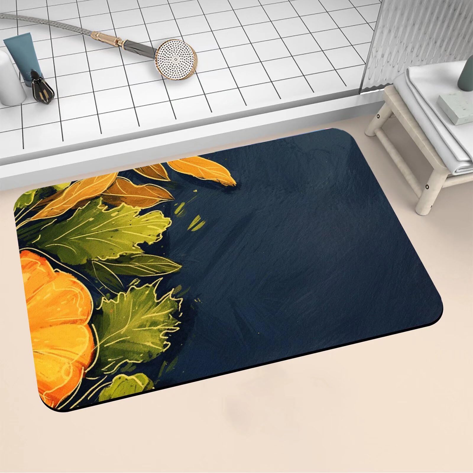 Alfombra de baño de diatomita absorbente 40x60cm Pumpkin para ducha y suelo