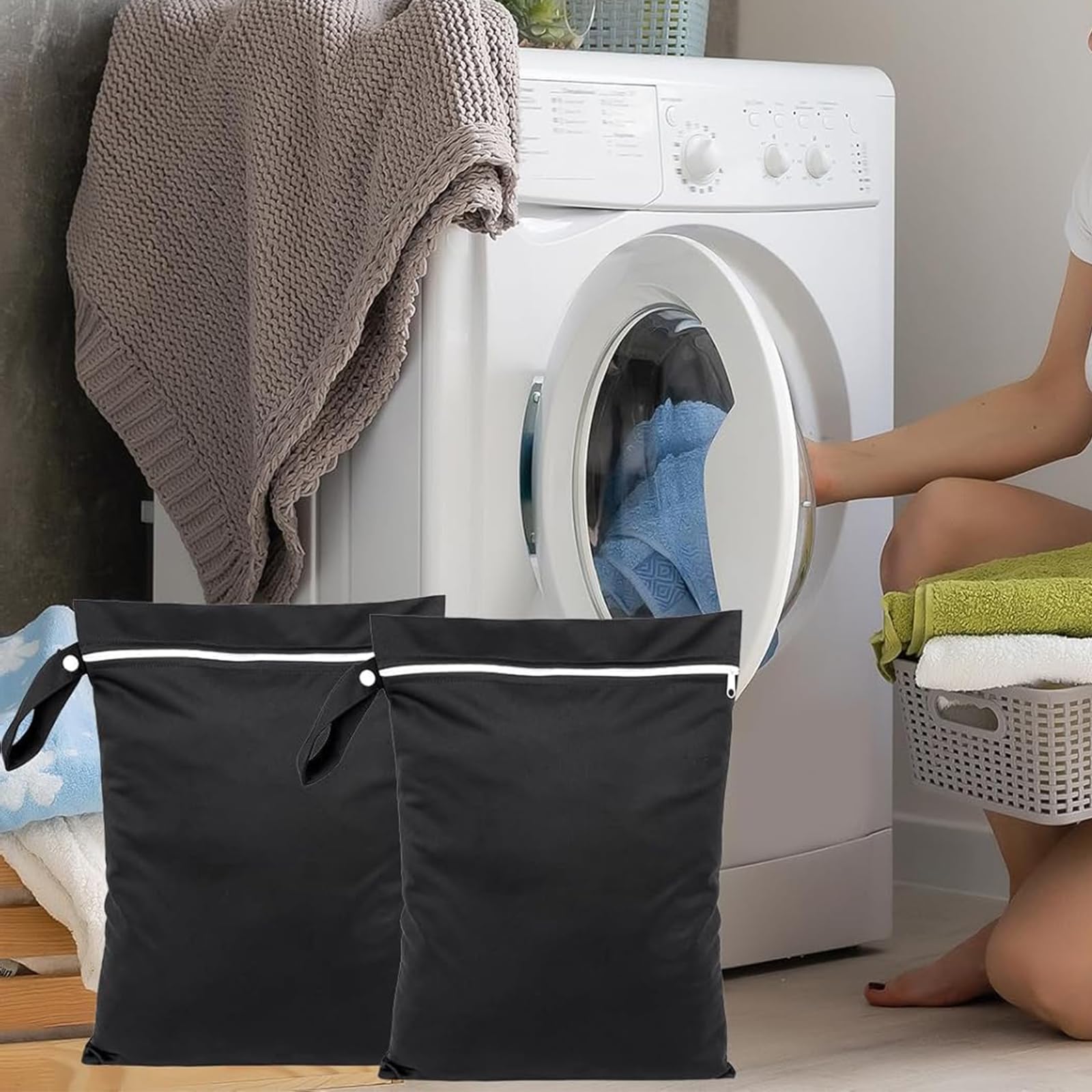 MOLIMOLI 2 pezzi borsa bagnata impermeabile 40x30 cm per costumi da bagno con cerniera spiaggia