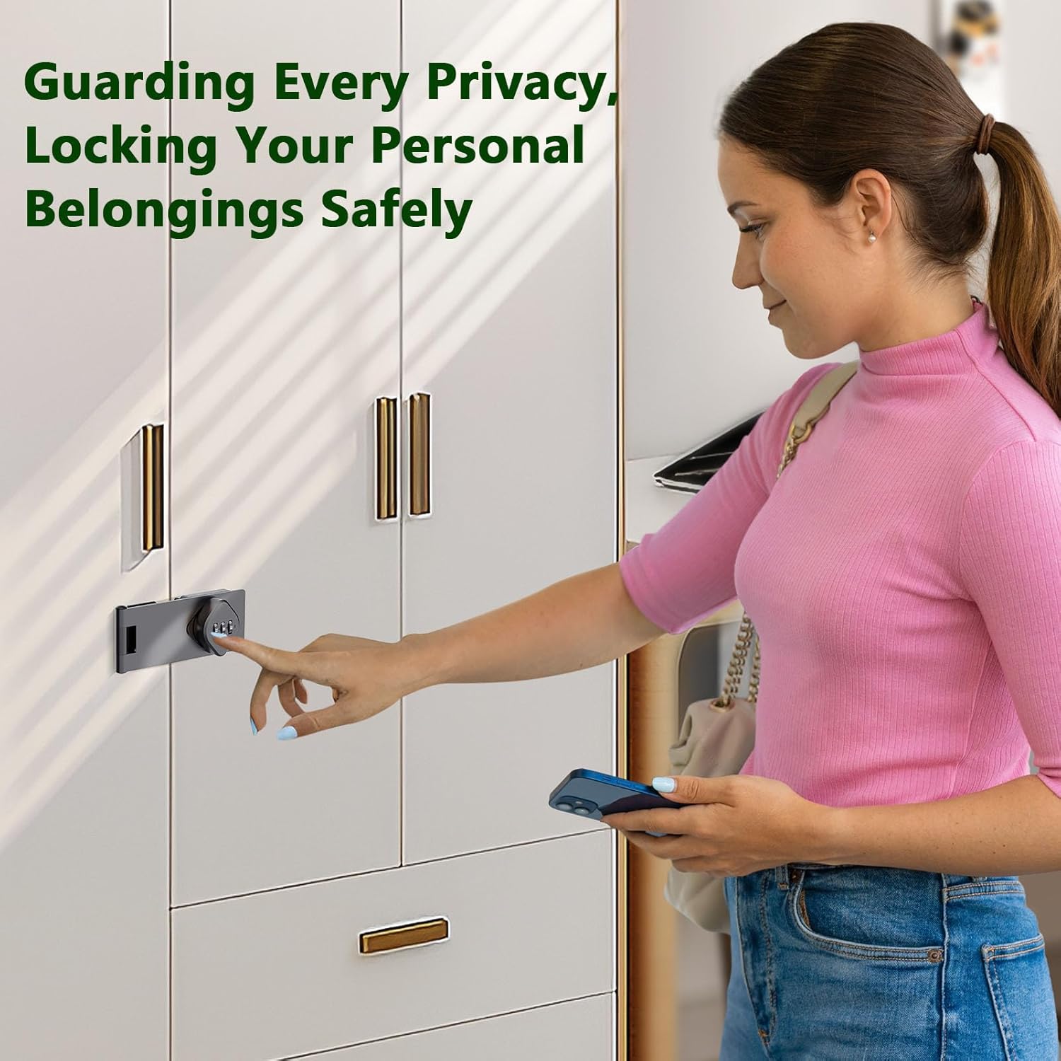 Cabinet with Combination Lock – Keyless Hasp Security, 3-Digit Code Sliding Barn Door Latch for Small Entries, Bathrooms, Refrigerators, Gardens (2, Gray)