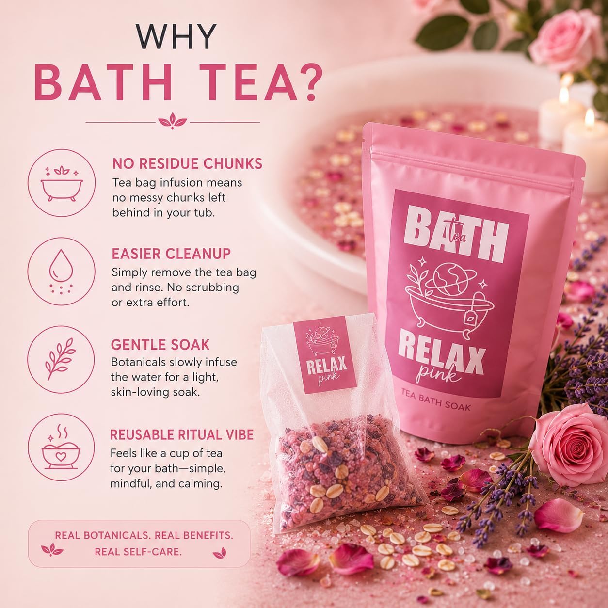 Bath Tea Bags for Tub - Relax Lavender Herbal Soak - Epsom Salt Aromatherapy for Stress Relief and Sleep - Calming Spa Relaxation Soak - PlanetBath 6.35 oz