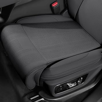 Car Seat Leg Support Cushion for Tesla Model 3 Model X Model Y Model S, Memory Foam Thigh Support Pad, Ergonomic C-Shaped Design, Breathable PU Leather, Fits Most Vehicles,Black