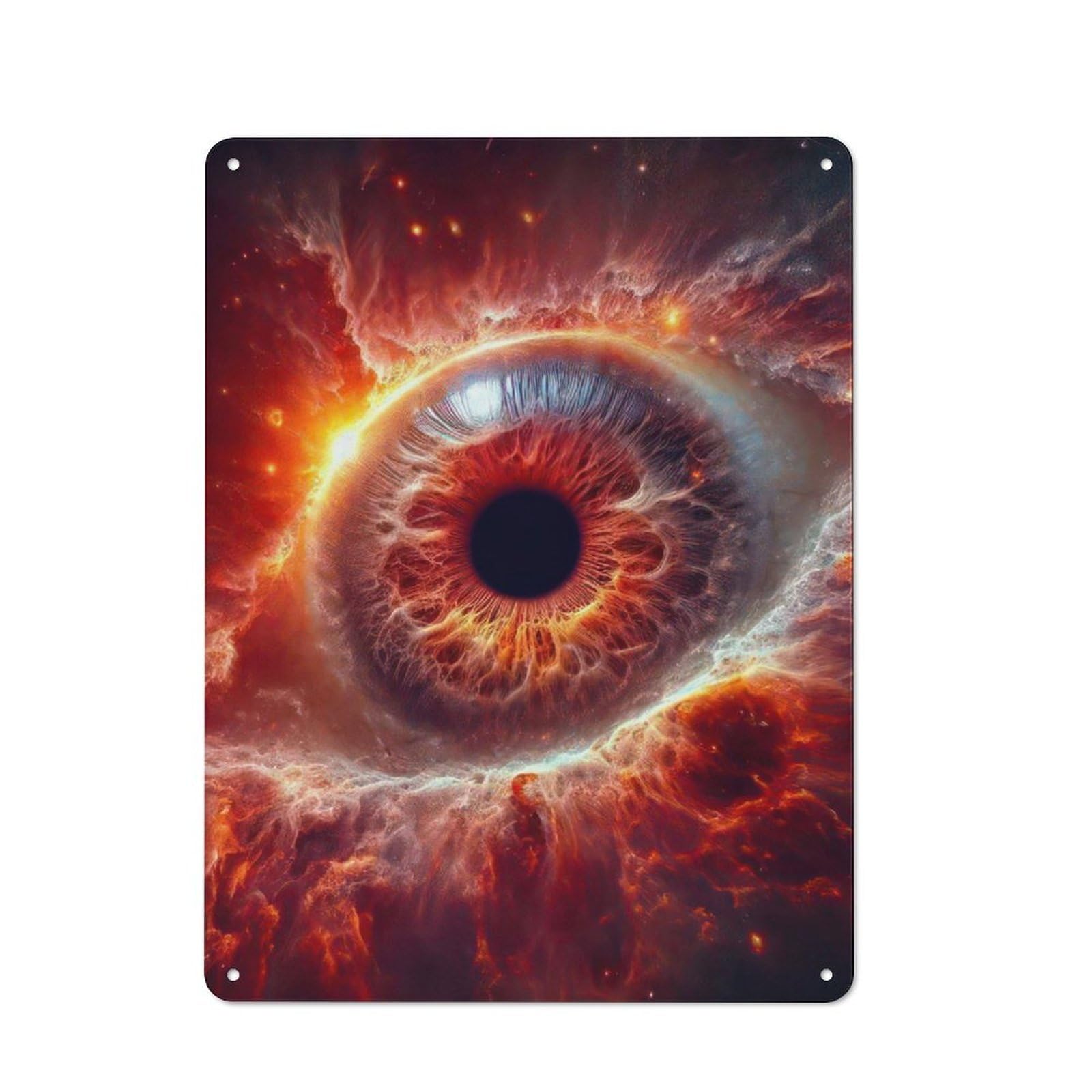 Junmoney Eye Of The Universe Tin Wall Sign 40X30cm, Country Style Bistro Wall Plaque For Coffee Bar, Kitchen, Bistro Or Tea Corner