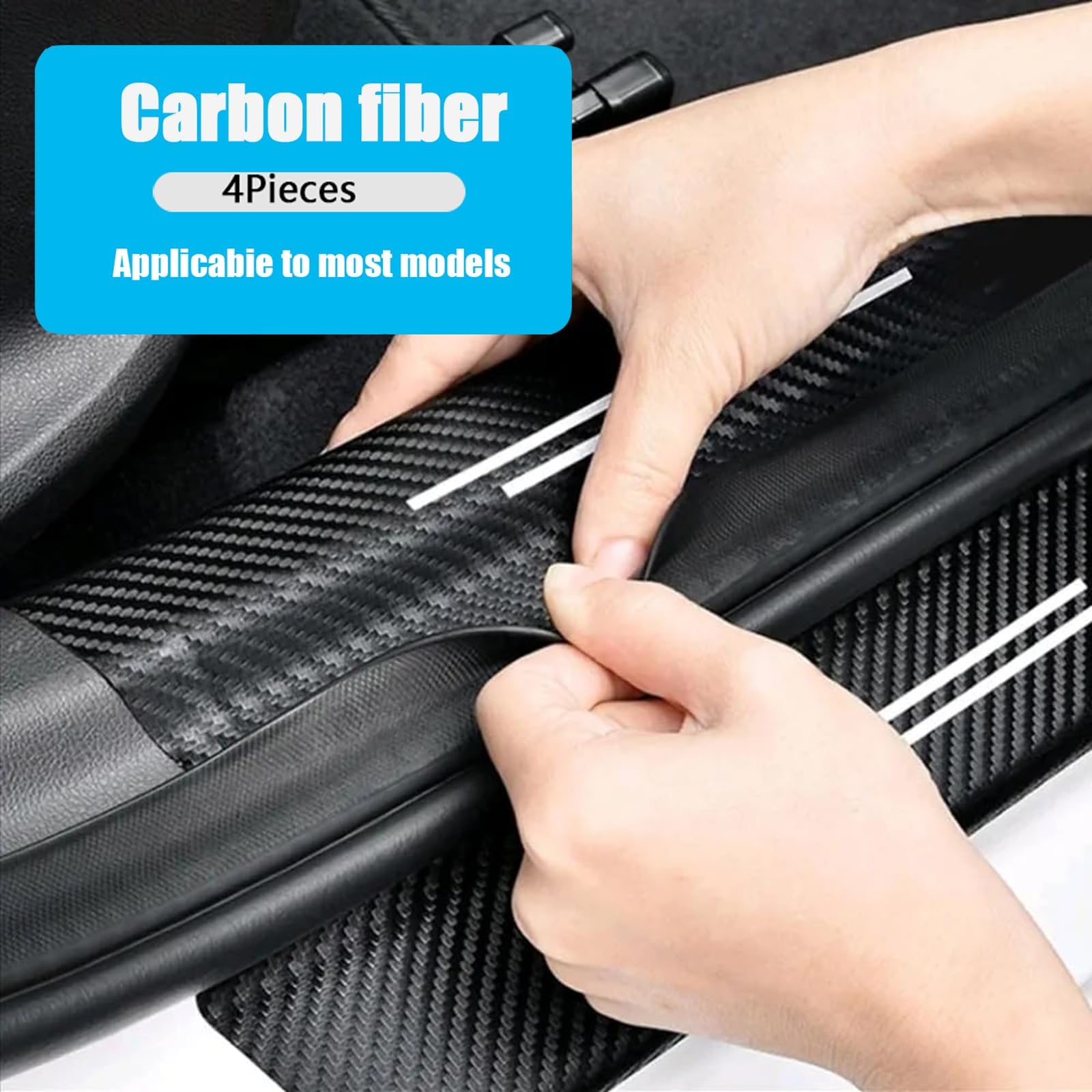 Auto Einstiegsleisten Schutzfolie Für Toyota RAV4 - 4-teilig Carbon Optik