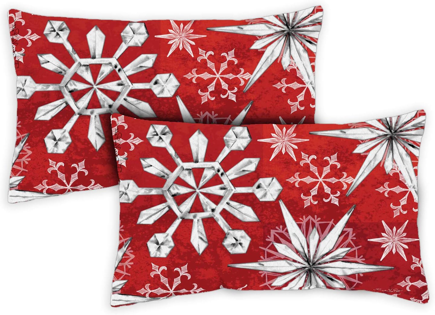 Toland Home Garden 771309 Set of 2 Snowflake Salutations