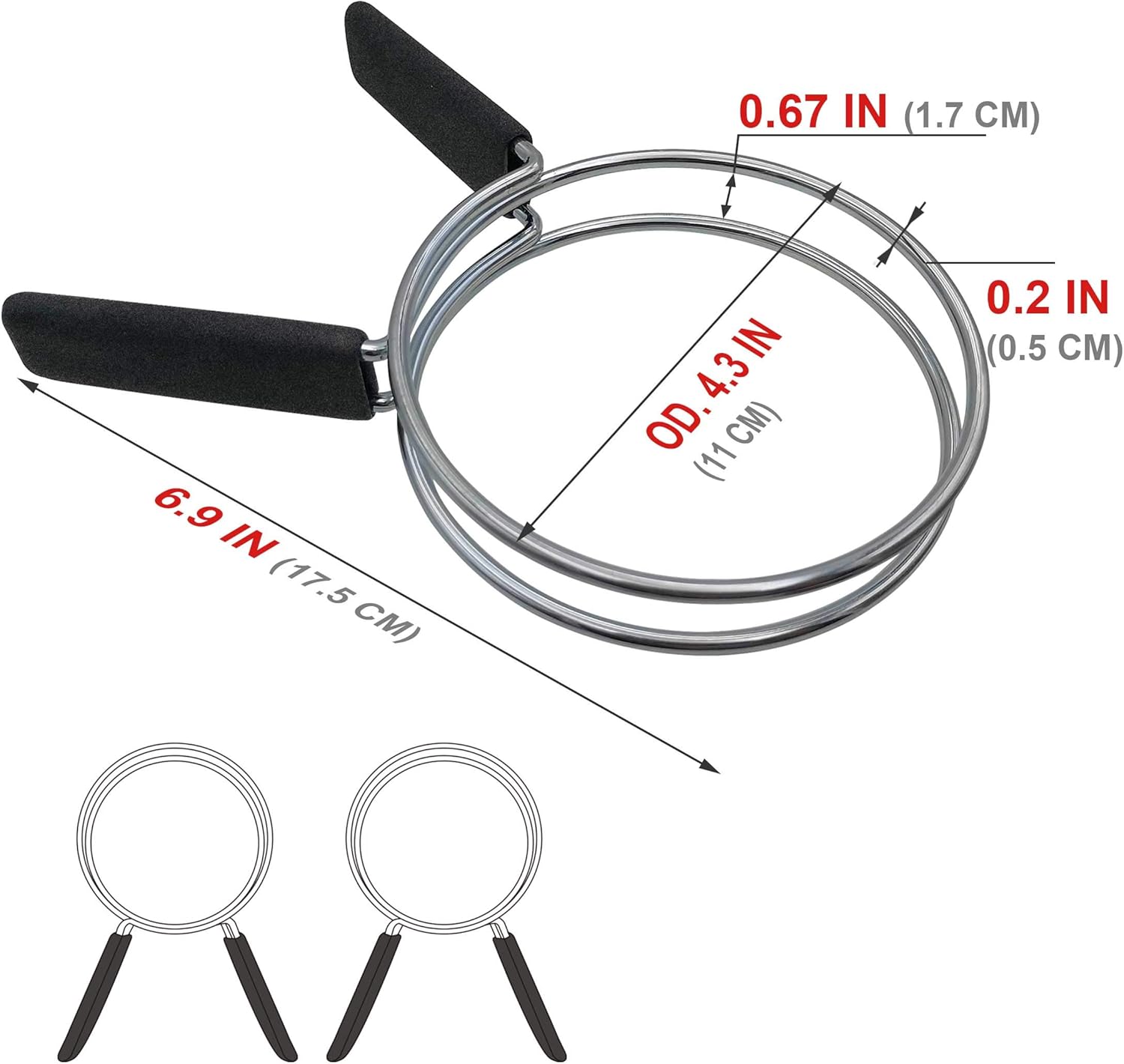 HAUTMEC 2 Piece Double-Loop 4 Inch Hose Clamp for Dryer Vent Hose HT0085-HC