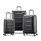 Octiv Lightweight Hardshell 3-Piece Luggage Set (20/24/28) - Durable & Impact Resistant, 360° Aero Trac Spinner Wheels, Adjustable Telescopic Handle, Expandable, TSA Approved Lock - Black