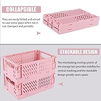 Vista 3 de Tixill Paquete de 2 mini cestas de plástico plegables para organización y almacenamiento, cajas de almacenamiento plegables para el hogar, cocina