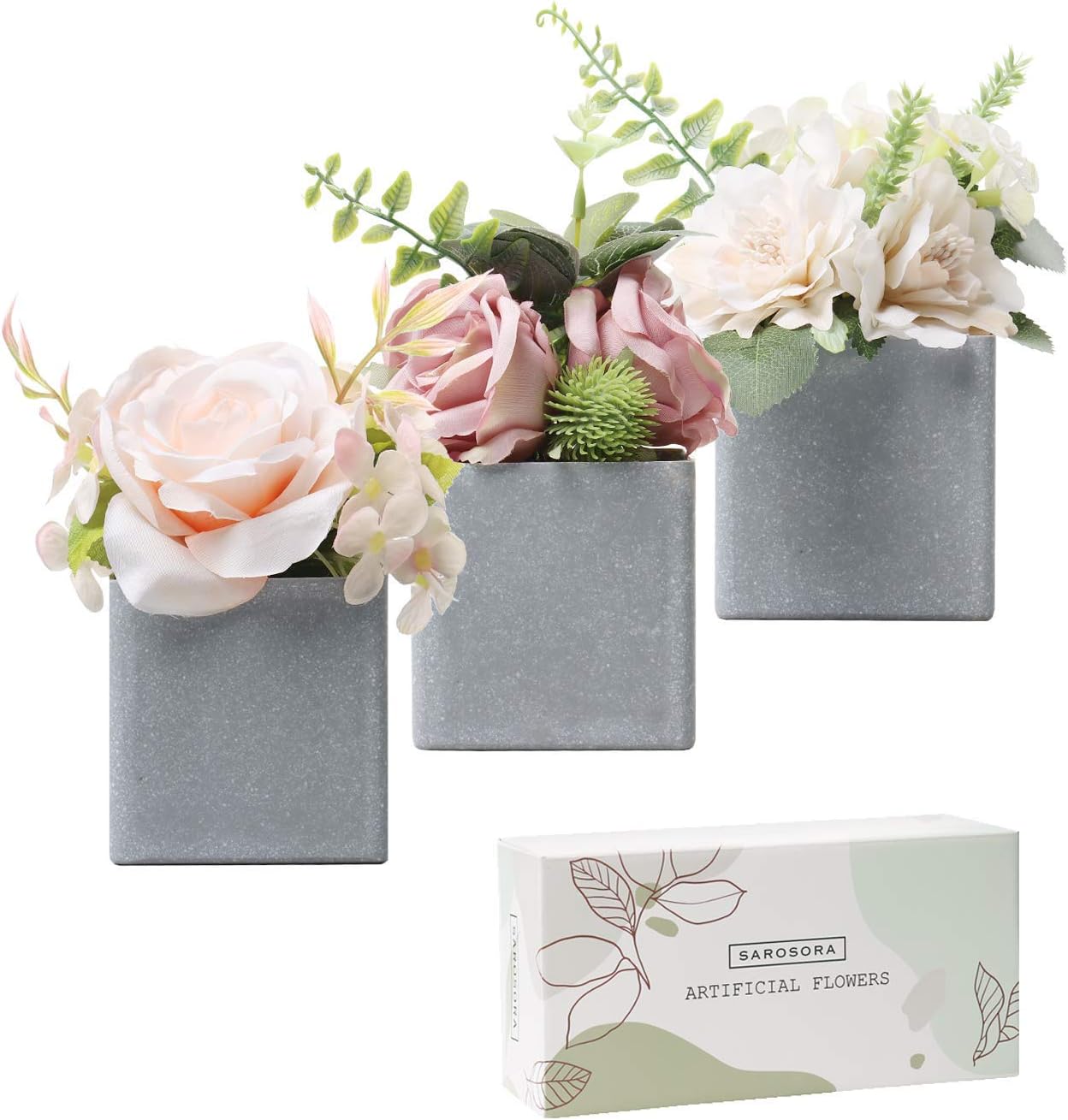 PartyKindom Silberne Kunstrosen - 50 Stück Realistische Seidenblumen Für Deko & Basteln