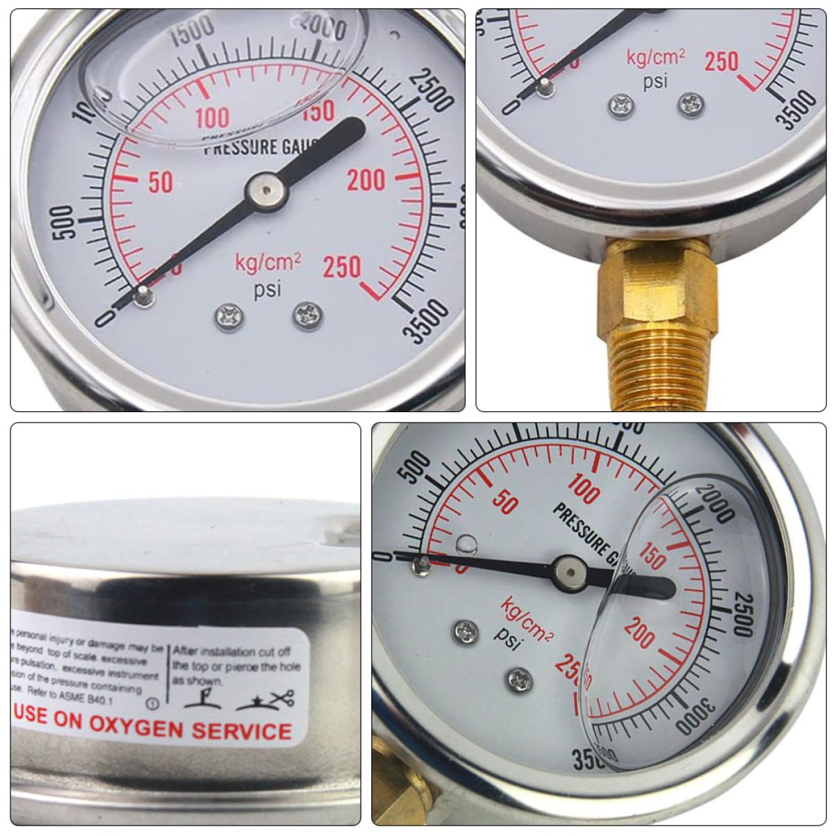 Manometro di Ricambio per Pressione dell'olio Autometer in Acciaio Inossidabile per Pressione dell'Acqua a Gas