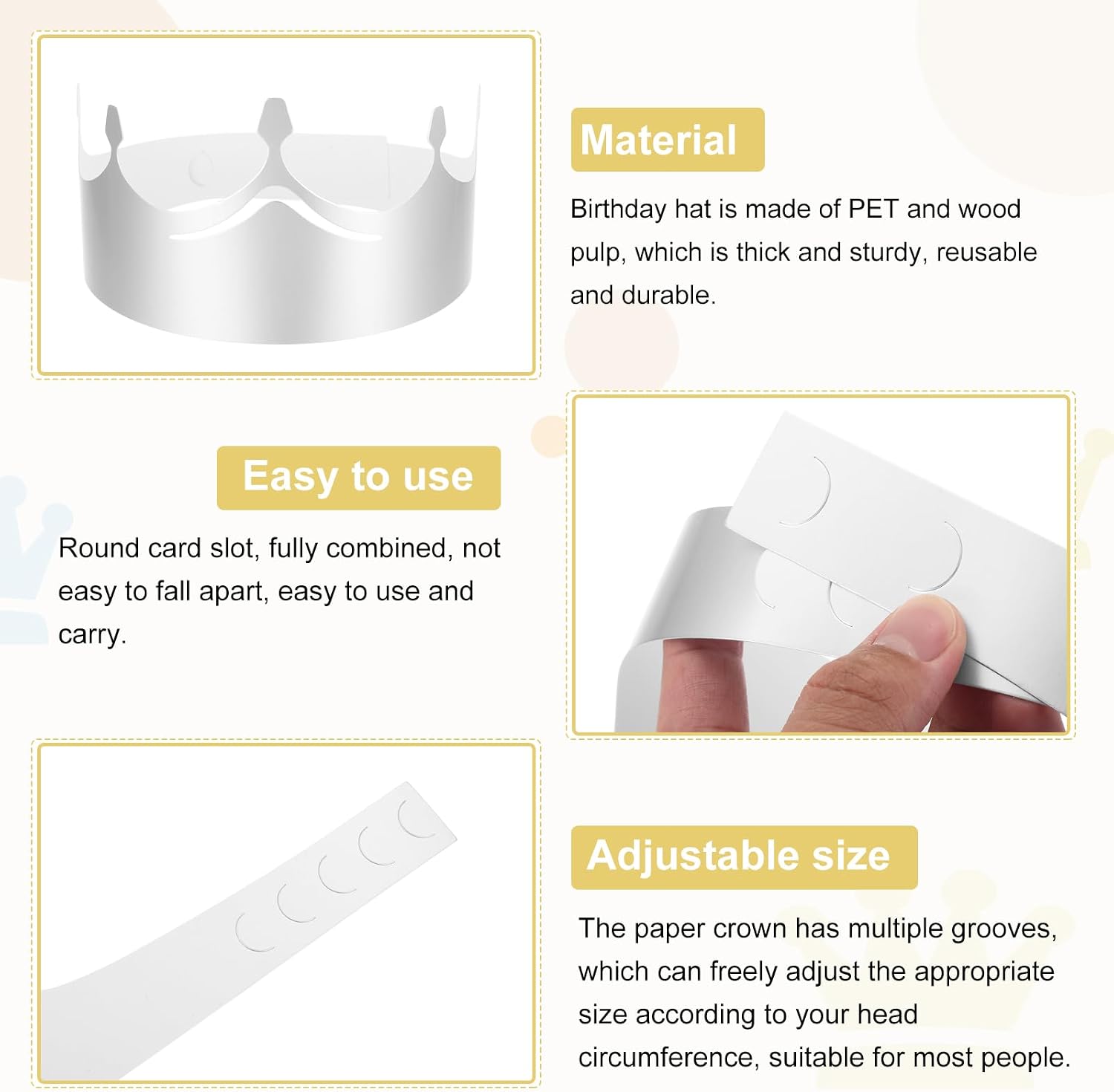 MECCANIXITY Paper Crowns Foil Birthday Crowns Bulk Party Hat for Birthday Party Hats Decoration Crown Party Supplies