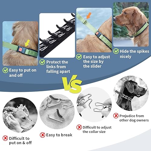 Miniatura 5 de Mayerzon Collar de perro sin tirones, collar de Martingala patentado para perros pequeños, medianos y grandes, con hebilla y nailon resistente para