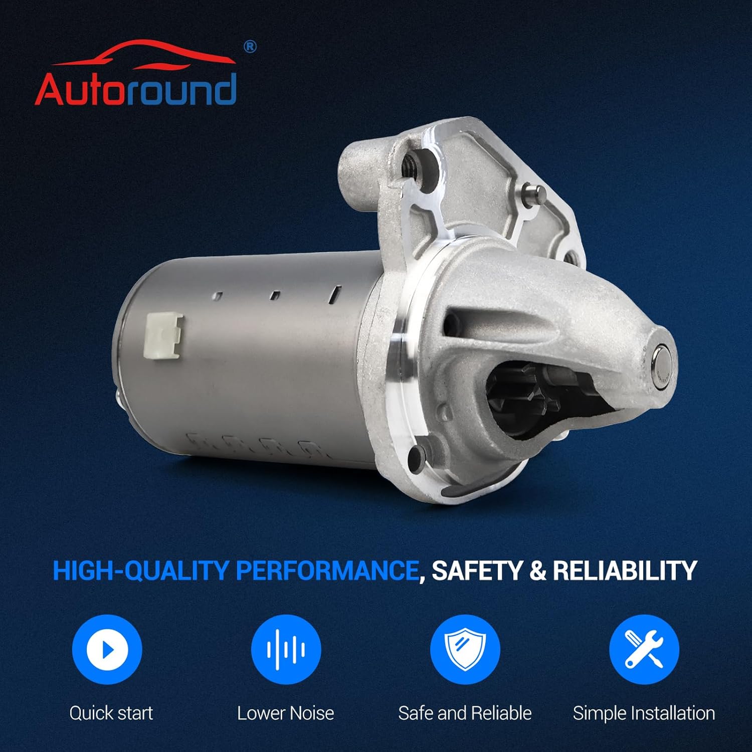 Autoround 19616 Starter [3.2L 3.6L V6] Fit for 2011-2021 Jeep Cherokee, Dodge Journey Grand Caravan Avenger, Chrysler 200 Town & Country, Volkswagen Routan, Ram C/V Promaster 1500 2500 3500