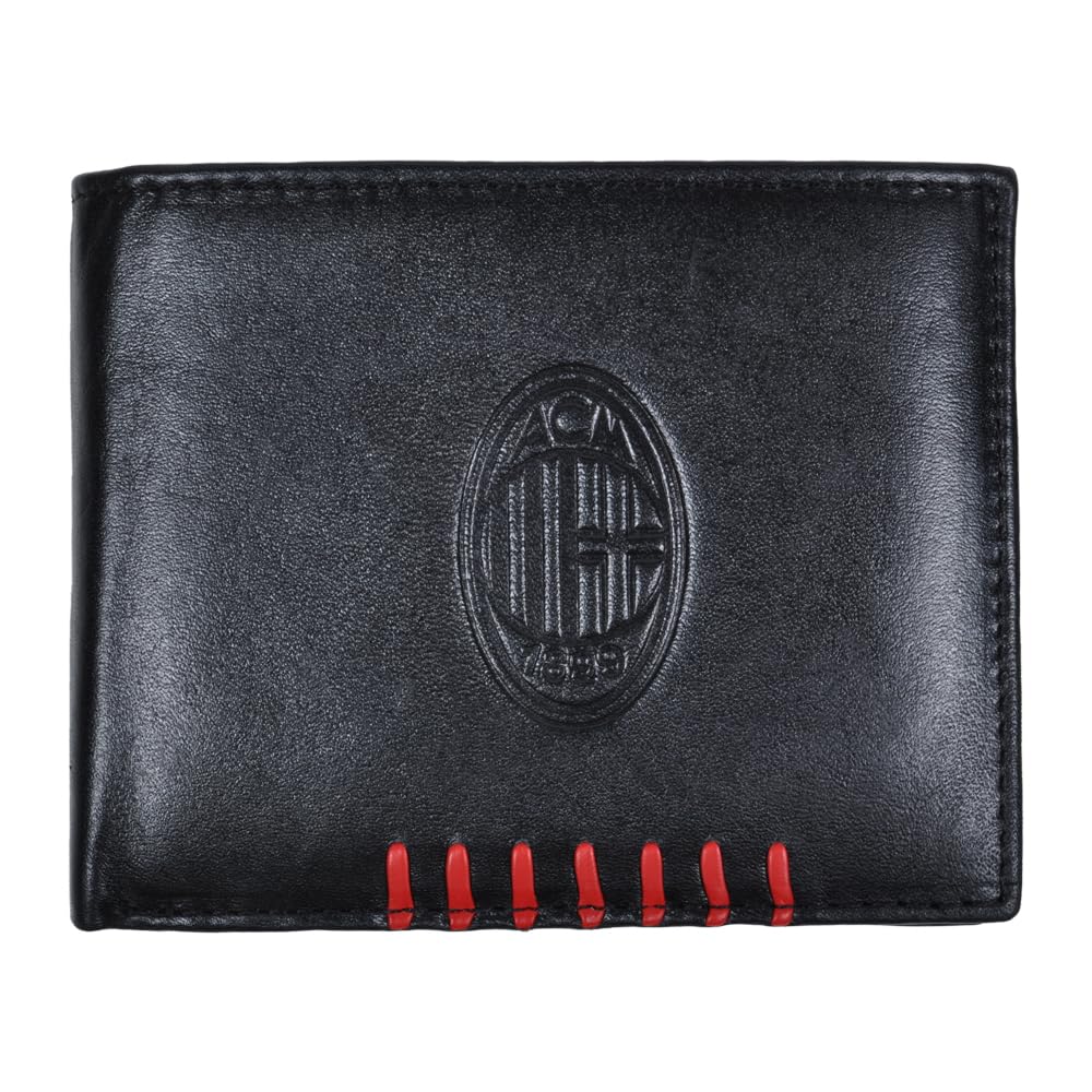 Ac Milan 143226 Travel Accessories-Unisex Adult Wallet, Black, 12.5 x 9.5 x 2 cm, Black, 12,5x9,5x2 cm