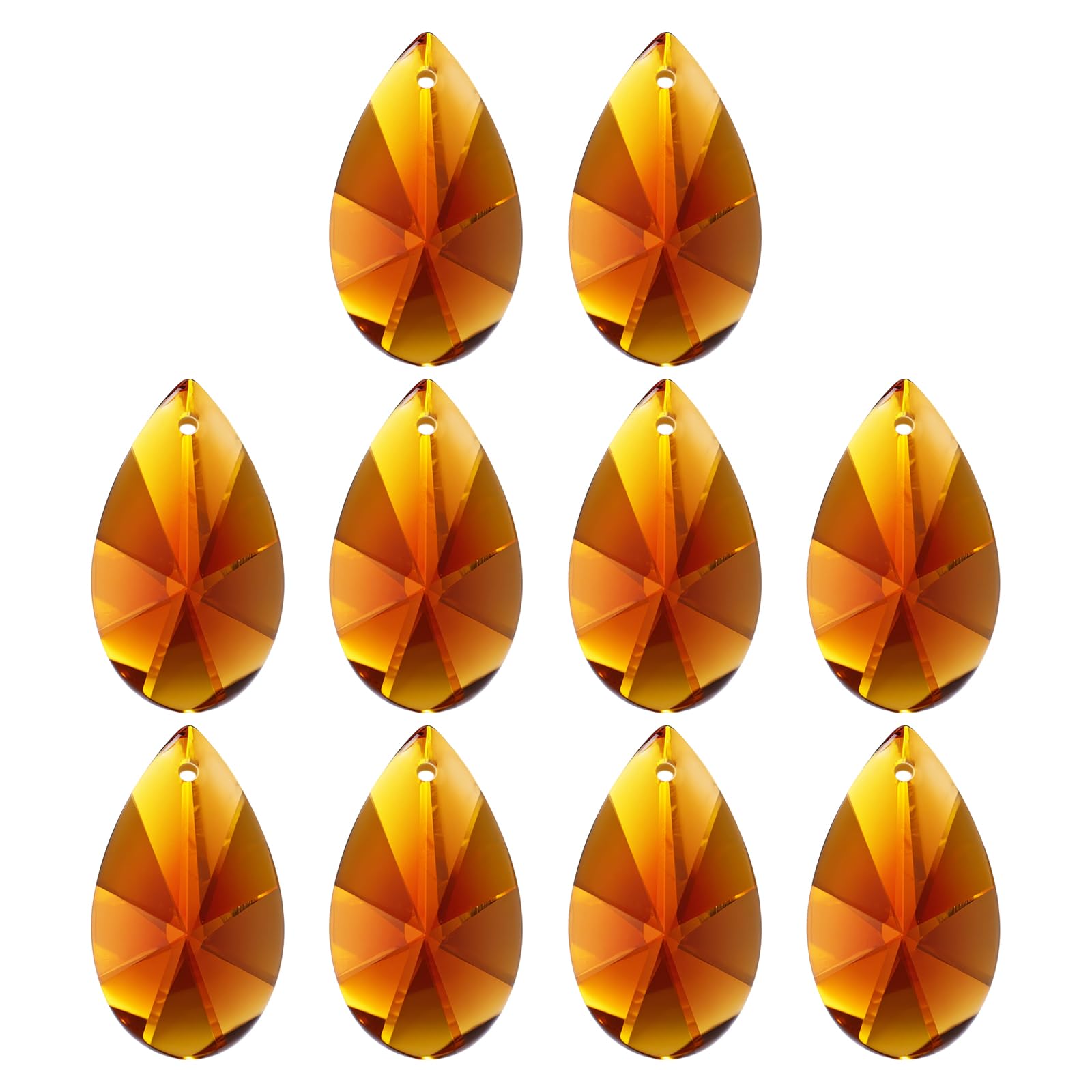 Pendentifs en cristal K9 ambre 38mm PATIKIL pour loisirs créatifs (Lot de 10)