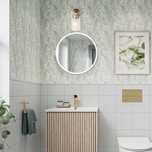 Miniatura 10 de ALICE HOUSE Luces de tocador de 41.3 pulgadas, iluminación de pared de 6 luces, luces de baño con acabado de níquel cepillado sobre el espejo,