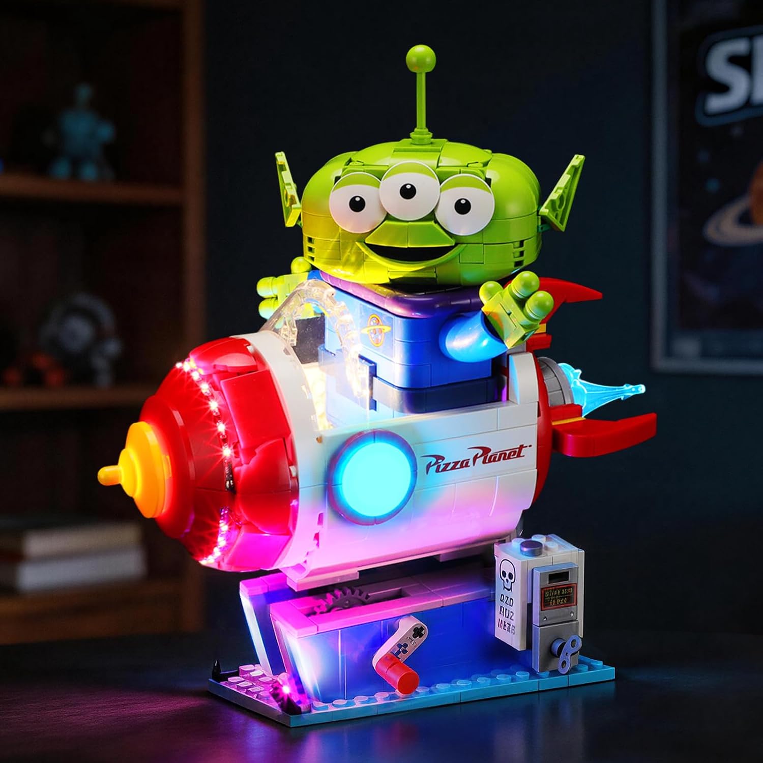 YEABRICKS LED Light for Lego-43307 Alien with Pizza Planet Rocket Ride Building Blocks Model (Building Set NOT Included)
