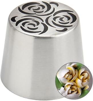 Extra Large Russian Piping Tips - Stainless Steel Flower Nozzles Set for Cake Decorating, Rose & Floral Icing Tips for Cupcakes, Cookies Professional Baking Tools XXL, Style 63