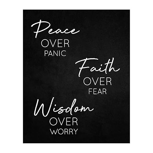 Peace, Faith & Wisdom- Christian Spiritual Wall Art. Modern Inspirational Wall Art Print. Ideal For Home Decor, Office Decor & Church Decor. Perfect