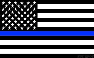 Thin Blue Line Black White and Blue Flag | Set of 4 | 4"x 2.5" | Decal Car Stickers American Flag Support Police and Law Enforcement UV Resistant Weatherproof Spy Spot