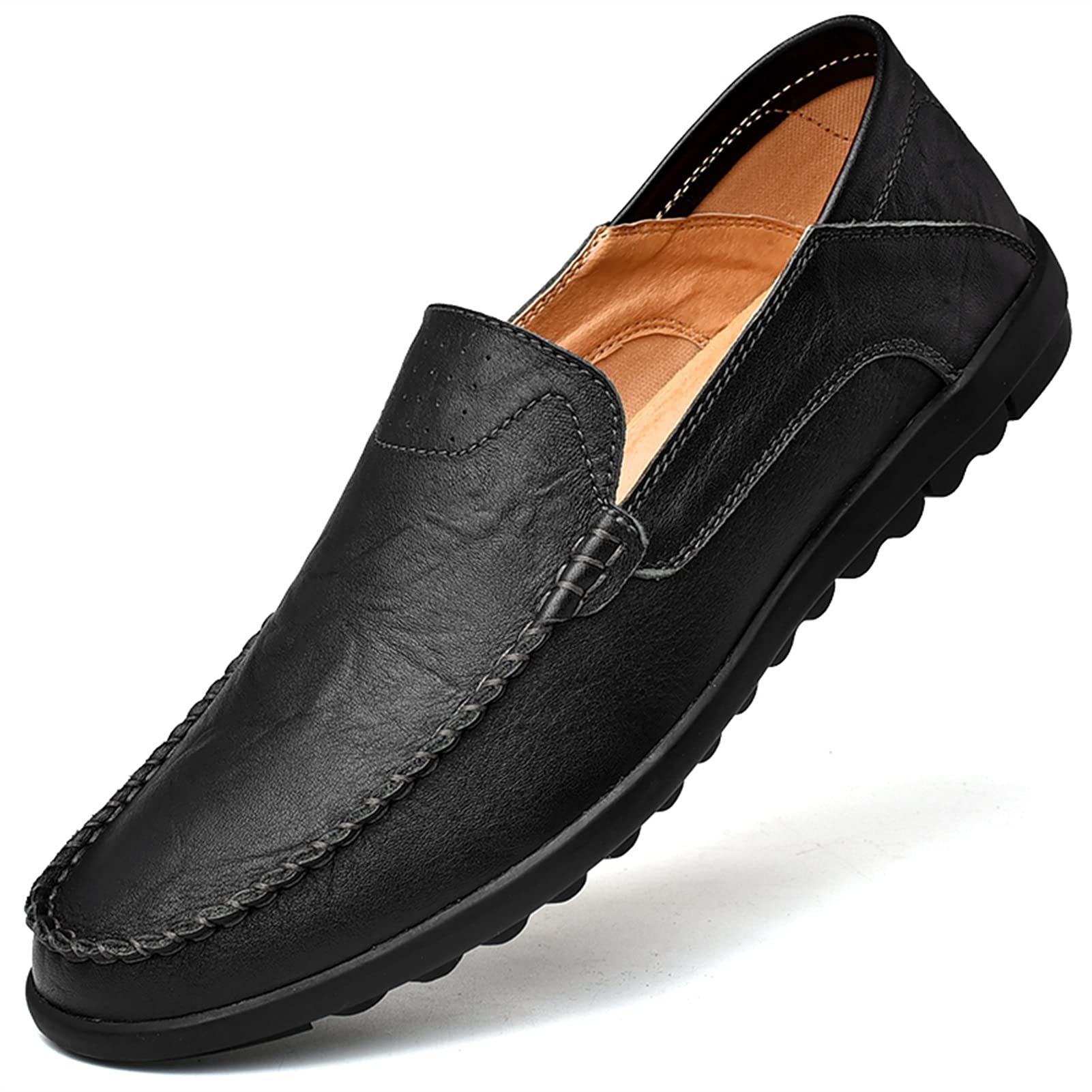 Mocassins Homme En Cuir PU - Chaussures à Enfiler Décontractées Et Confortables Pour Occasions Formelles Ou Casual