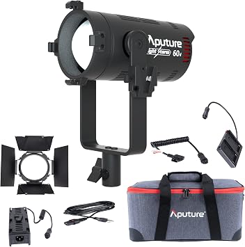 Aputure LS 60d تركيز ضوء الفيديو LED ، عاصفة الضوء المستقبلية 60D 60W ضوء النهار متوازن إضاءة التصوير الفوتوغرافي CRI 95+ TLCI 95 + 50000lux @ 1m دعم التحكم في التطبيق المدمج 8 إضاءة FX IP54