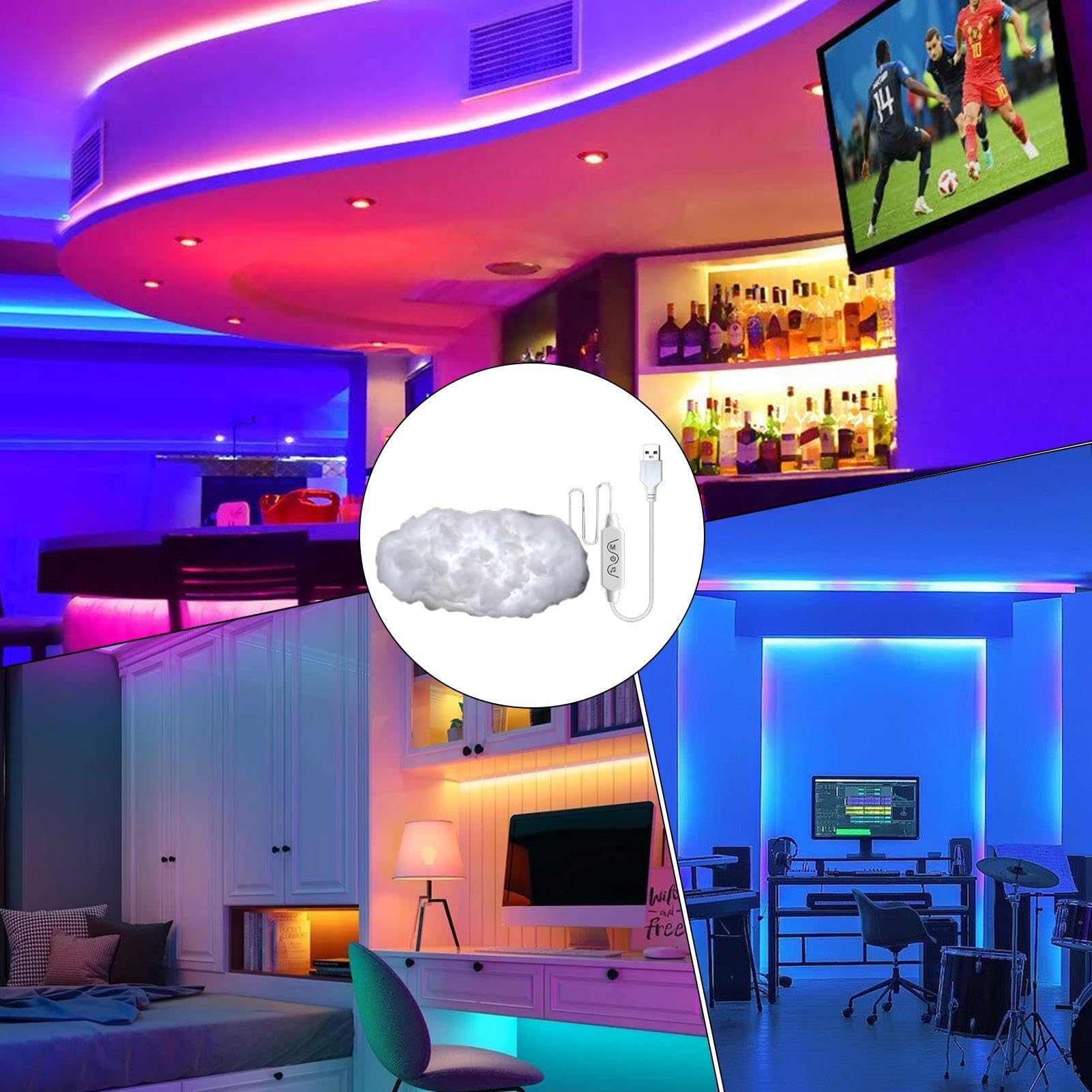 Lampada da Tavolo con luci notturne Smart Cloud, soffitto della Camera da Letto, Decorazione Galleggiante a Forma di Cartone Animato, Decorazione Multifunzionale per cameretta dei