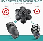 kensen 7D Blade Replacement Heads, Electric Shaver Replacement Head 7 Heads for Bald Men Wet and Dry Compatible Many Models Waterproof Head Razor