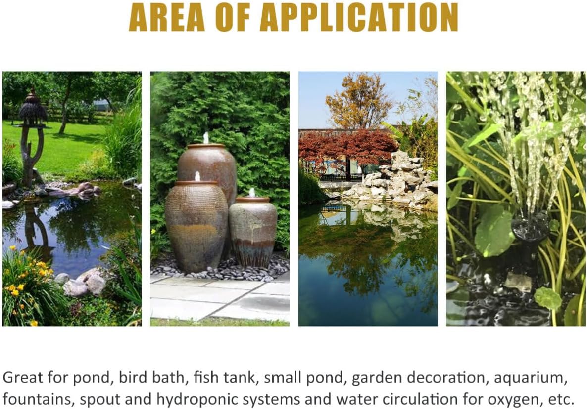 2.5w Outdoor Solar Fountain Pump Submersible Water Pump for Pool Garden Patio Aquarium Fountains Spout Flow Rate h