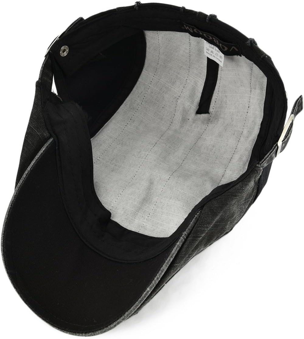 VOBOOM 100% Cotton Distressed Ivy Newsboy Caps Cabbie Gatsby Hat - Image 5