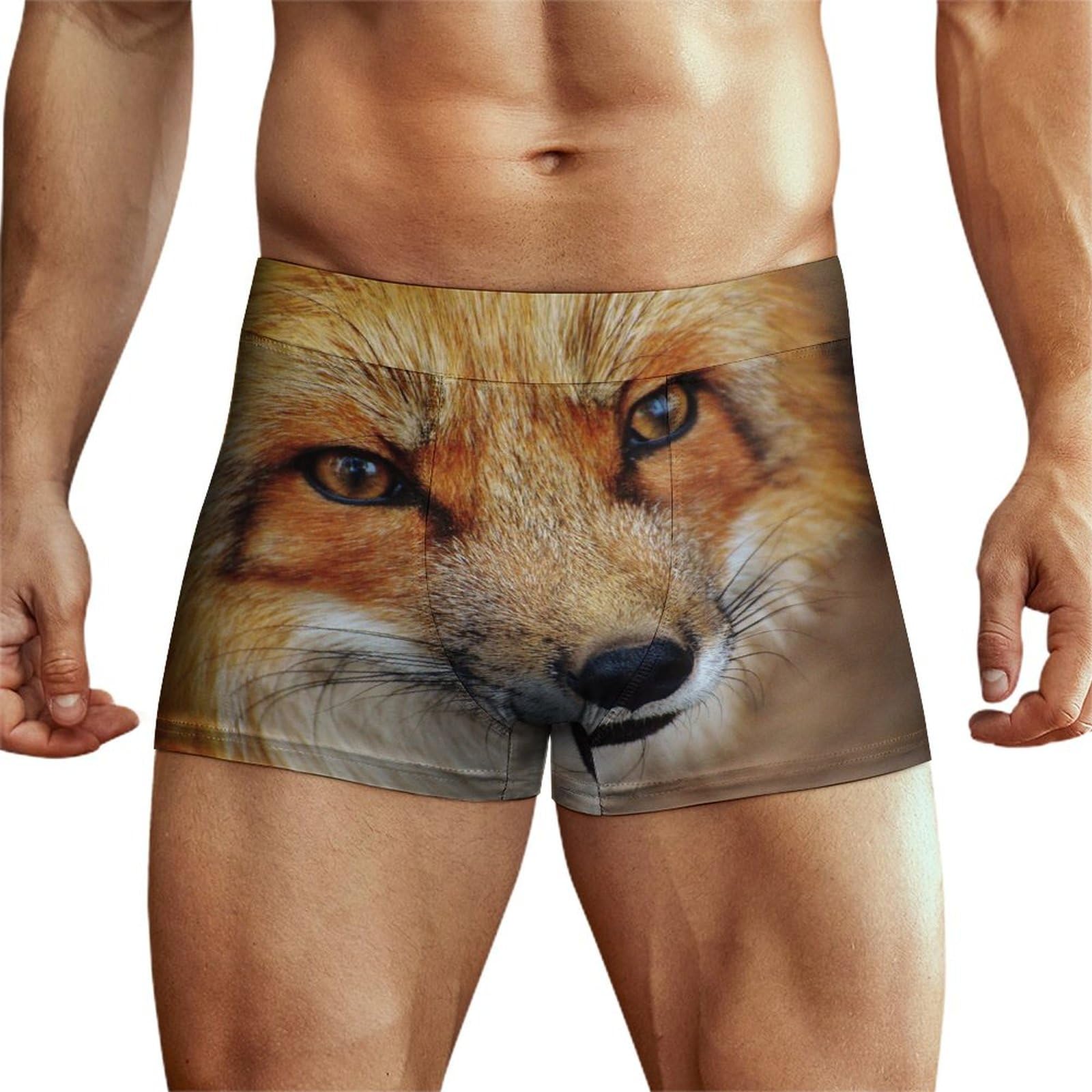 MQPYWLH Yellow Fox Men's Underwear Boxer Briefs Comfort Flex Waistband Underpants