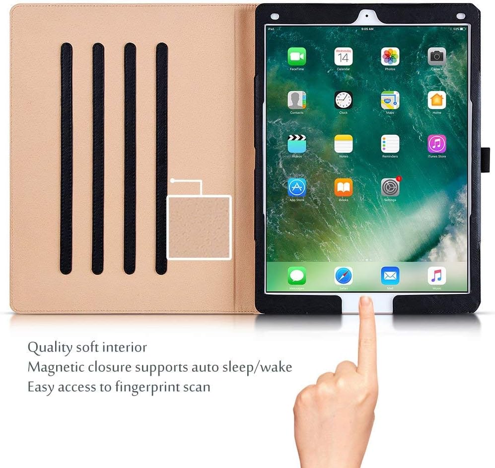 ProCase Classy Stand Folio Case Bundle with Matte Screen Protector for iPad Pro 12.9 Inch 2nd Gen / 1st Gen 2017 2015