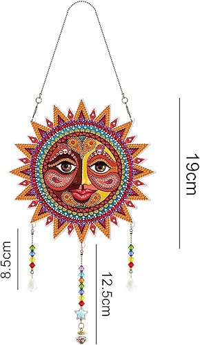 Miniatura 2 de Eimilaly Adornos colgantes de cristal con mandala atrapasueños para adultos kit de campanillas de viento de arte de diamante para habitación jardín