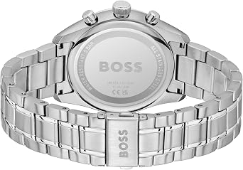 BOSS Chronograph Quartz Watch with Calendar for Men Grand Prix 44 Collection with Stainless Steel Bracelet or Leather Strap