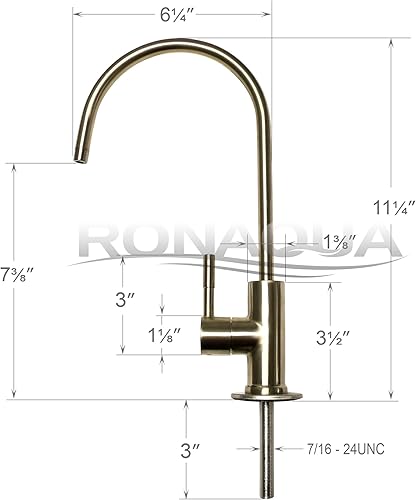 Miniatura 7 de Ronaqua Grifo purificador de filtro de agua estilo europeo níquel cepillado bien emparejado con GA1, KS3198A, 1WEBN1, NZ-6501