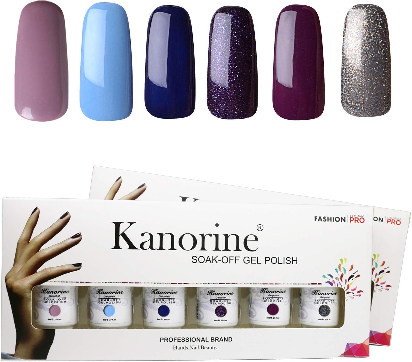Nail Gel polish Set 6pcs (MOST FASHIONABLE COLORS IN 2018) Soak off UV/LED Gel Nail Polish Long Lasting Gel Varnish Manicure Gift Set 8ml x6