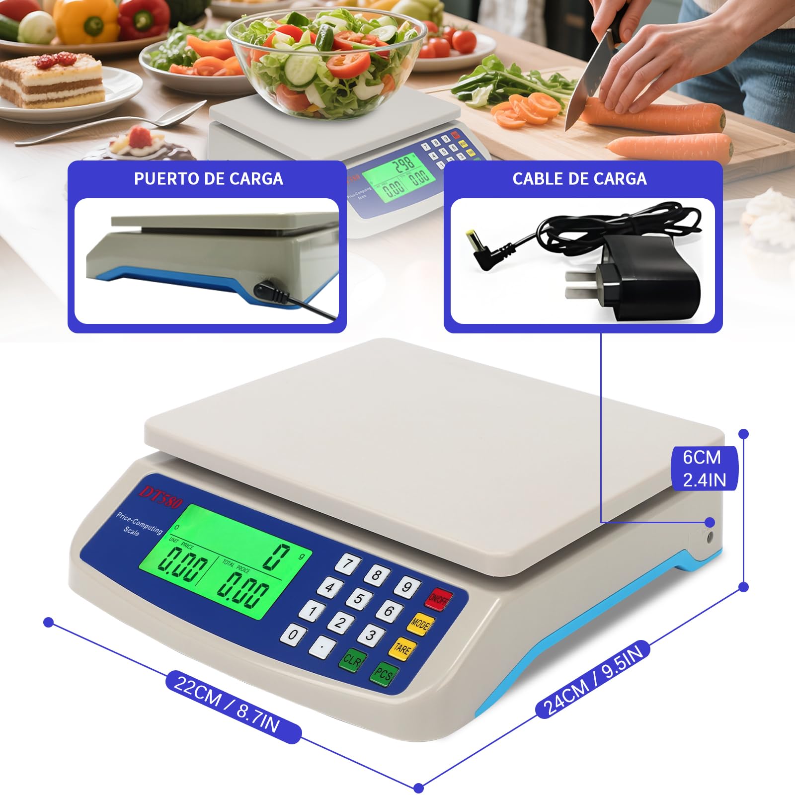 bascula cocina profesional, 25kg /1g bascula de cocina digital, con Pantalla LCD balanza de cocina con PCS Función y Tara peso electronico cocina 3 Unidades Para Alimentos Repostería Pesaje Bascula