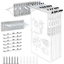 Estune Blue Print Organizer Mobile Blueprint Storage Rack with 6 Clamps Wall Mount File Organizer for Holds up to 1200 Blueprints File Display Plan Jobsite Construction Sites Office Home24 Inch