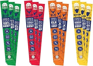 Apex Wild Game, Gluten Free, Keto, Paleo, Grass Fed Beef, Zero Sugar, Jerky Meat Snack Stick, 1oz 12-Pack, Variety
